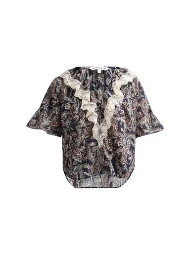 Veronica Beard Women's Pamelis Printed Cotton Top | Thumbnail 1 Veronica Beard Women's Pamelis Printed Cotton Top | Thumbnail 1