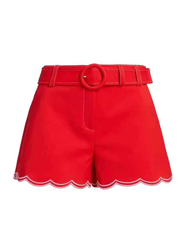 Ramy Brook Women's Violeta Cotton-Blend Belted Shorts - Flame