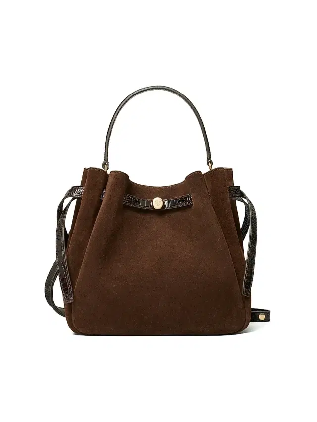 Tory Burch Women's Romy Suede Bucket Bag - Dark Cocoa