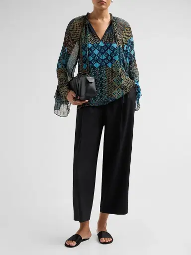 Ramy Brook Women's Anya Multi-Print Blouse - Navy Multi - Size XXL | Thumbnail 2 Ramy Brook Women's Anya Multi-Print Blouse - Navy Multi - Size XXL | Thumbnail 2