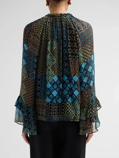 Ramy Brook Women's Anya Multi-Print Blouse - Navy Multi - Size XXL | Thumbnail 3 Ramy Brook Women's Anya Multi-Print Blouse - Navy Multi - Size XXL | Thumbnail 3