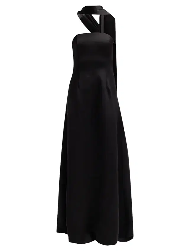 Ramy Brook Women's Karma Satin Scarf Gown - Black