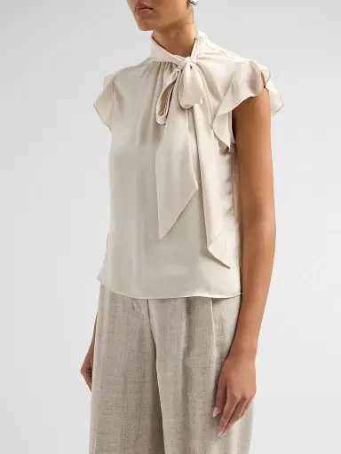 Ramy Brook Women's Balinda Satin Blouse - Bone - Size XXL | Thumbnail 4 Ramy Brook Women's Balinda Satin Blouse - Bone - Size XXL | Thumbnail 4