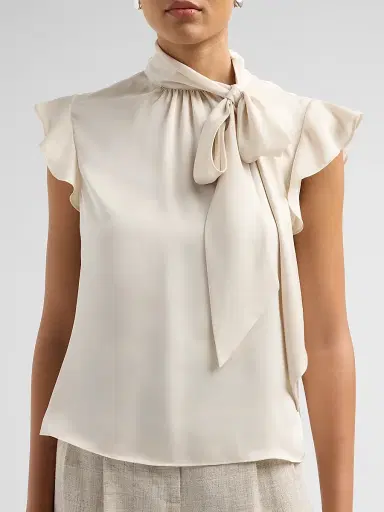 Ramy Brook Women's Balinda Satin Blouse - Bone - Size XXL | Thumbnail 5 Ramy Brook Women's Balinda Satin Blouse - Bone - Size XXL | Thumbnail 5