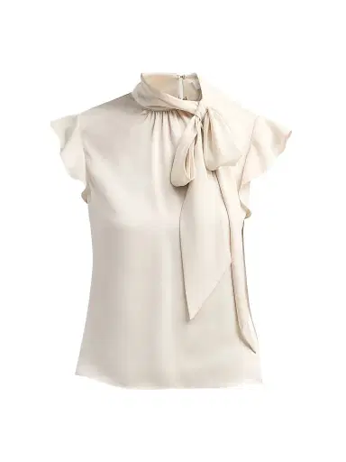 Ramy Brook Women's Balinda Satin Blouse - Bone - Size XXL | Thumbnail 1 Ramy Brook Women's Balinda Satin Blouse - Bone - Size XXL | Thumbnail 1