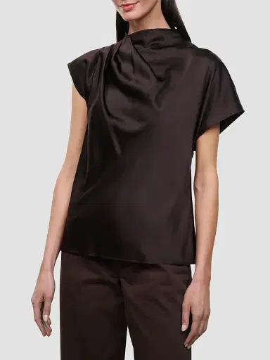 Staud Women's Davina Silk Draped Top | Thumbnail 3 Staud Women's Davina Silk Draped Top | Thumbnail 3