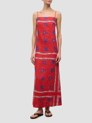 Staud Women's Laura Printed Linen Maxi Dress - Painted Foulard - Size XL | Thumbnail 2 Staud Women's Laura Printed Linen Maxi Dress - Painted Foulard - Size XL | Thumbnail 2