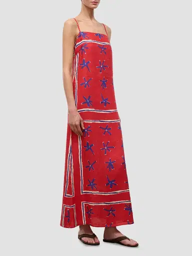 Staud Women's Laura Printed Linen Maxi Dress - Painted Foulard - Size XL | Thumbnail 3 Staud Women's Laura Printed Linen Maxi Dress - Painted Foulard - Size XL | Thumbnail 3
