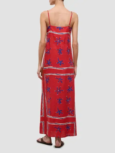 Staud Women's Laura Printed Linen Maxi Dress - Painted Foulard - Size XL | Thumbnail 4 Staud Women's Laura Printed Linen Maxi Dress - Painted Foulard - Size XL | Thumbnail 4