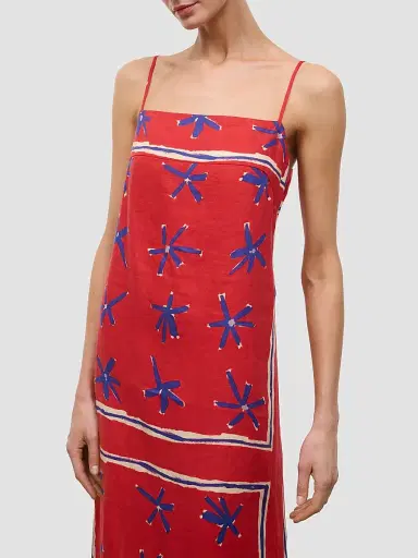 Staud Women's Laura Printed Linen Maxi Dress - Painted Foulard - Size XL | Thumbnail 5 Staud Women's Laura Printed Linen Maxi Dress - Painted Foulard - Size XL | Thumbnail 5