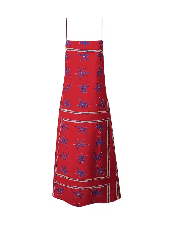 Staud Women's Laura Printed Linen Maxi Dress - Painted Foulard
