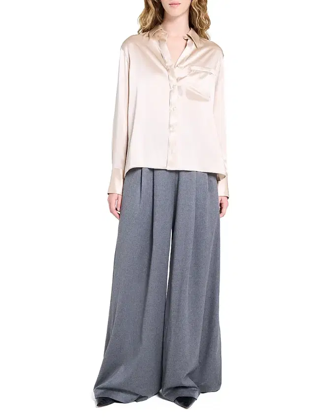 TWP Women's Joey Silk Button-Front Shirt - Champagne
