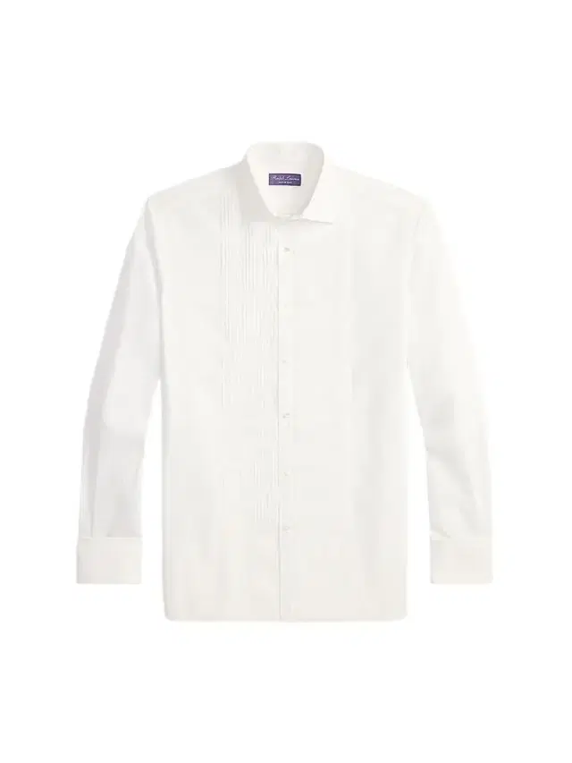 Men's Sea Island Pleated Bib Cotton Tuxedo Shirt - White