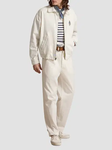 Polo Ralph Lauren Men's Polo Bear Twill Windbreaker Jacket - Paper White - Size XXL | Thumbnail 2
