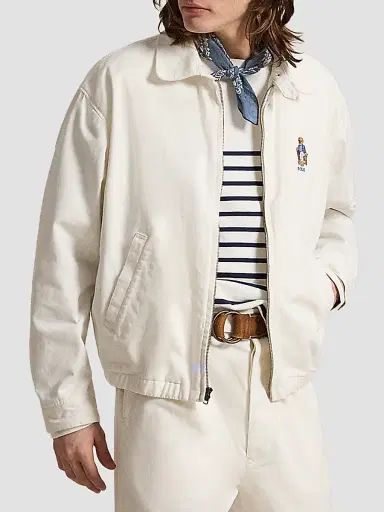 Polo Ralph Lauren Men's Polo Bear Twill Windbreaker Jacket - Paper White - Size XXL | Thumbnail 4