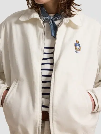 Polo Ralph Lauren Men's Polo Bear Twill Windbreaker Jacket - Paper White - Size XXL | Thumbnail 5