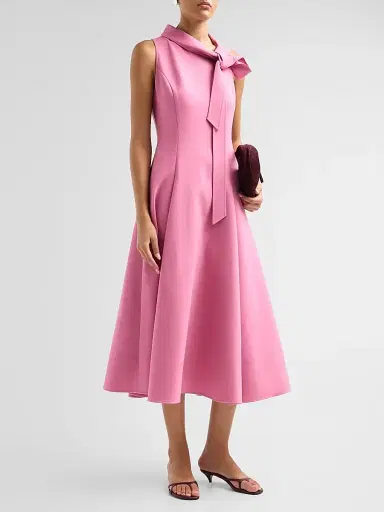 Oscar de la Renta Women's Bow Stretch-Wool Sleeveless Day Dress | Thumbnail 4 Oscar de la Renta Women's Bow Stretch-Wool Sleeveless Day Dress | Thumbnail 4