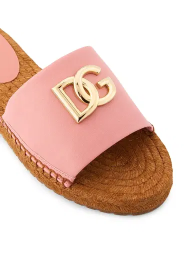 Dolce & Gabbana Women's Logo Leather Flat Espadrille Sandals - Pink - Size 8 | Thumbnail 6 Dolce & Gabbana Women's Logo Leather Flat Espadrille Sandals - Pink - Size 8 | Thumbnail 6