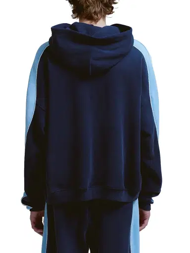 Nahmias Men's Ollie Colorblocked Cotton Hoodie - Worn Navy | Thumbnail 3