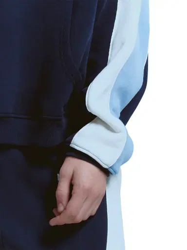 Nahmias Men's Ollie Colorblocked Cotton Hoodie - Worn Navy | Thumbnail 5