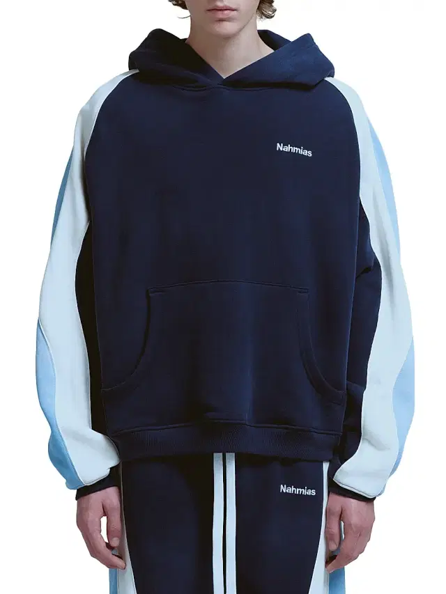 Nahmias Men's Ollie Colorblocked Cotton Hoodie - Worn Navy