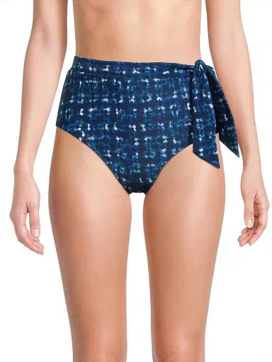 Change of Scenery Women's Denim Noir Side-Tie High-Waisted Bikini Bottom - Denim Noir | Thumbnail 2 Change of Scenery Women's Denim Noir Side-Tie High-Waisted Bikini Bottom - Denim Noir | Thumbnail 2