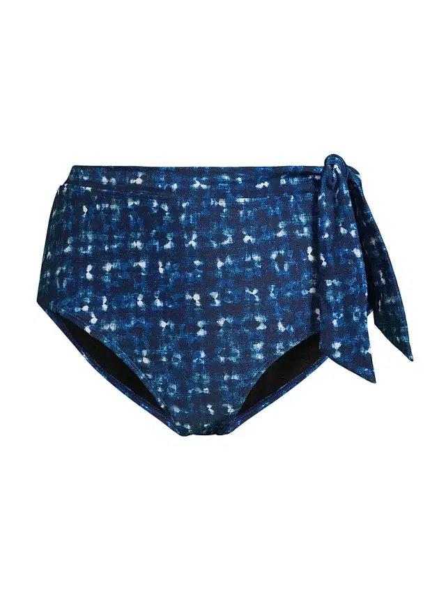 Change of Scenery Women's Denim Noir Side-Tie High-Waisted Bikini Bottom - Denim Noir