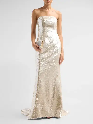 LaQuan Smith Women's Strapless Lace-Up Corset Gown - Silver - Size Large | Thumbnail 2 LaQuan Smith Women's Strapless Lace-Up Corset Gown - Silver - Size Large | Thumbnail 2