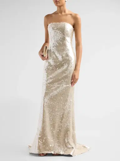 LaQuan Smith Women's Strapless Lace-Up Corset Gown - Silver - Size Large | Thumbnail 4 LaQuan Smith Women's Strapless Lace-Up Corset Gown - Silver - Size Large | Thumbnail 4