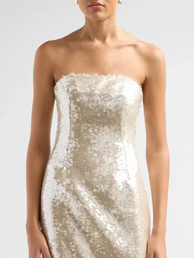 LaQuan Smith Women's Strapless Lace-Up Corset Gown - Silver - Size Large | Thumbnail 5 LaQuan Smith Women's Strapless Lace-Up Corset Gown - Silver - Size Large | Thumbnail 5