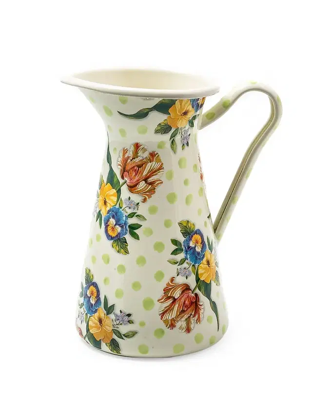 MacKenzie-Childs Wildflowers Enamel Large Practical Pitcher
