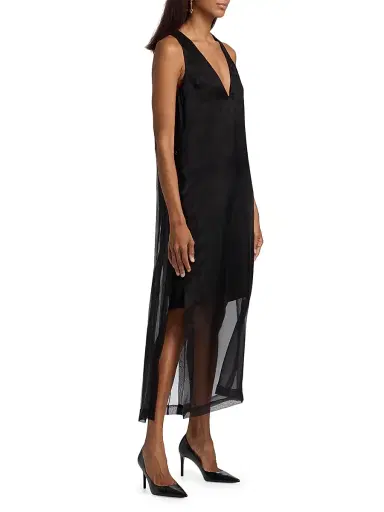 PRABAL GURUNG Women's Pleated-Back Sleeveless Midi Dress - Black - Size 2 | Thumbnail 4