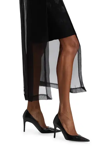PRABAL GURUNG Women's Pleated-Back Sleeveless Midi Dress - Black - Size 2 | Thumbnail 6