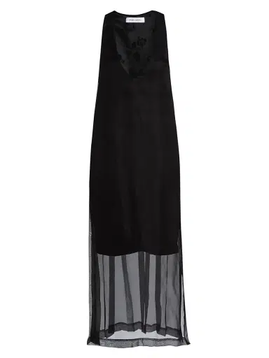 PRABAL GURUNG Women's Pleated-Back Sleeveless Midi Dress - Black - Size 2 | Thumbnail 1