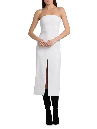 Brandon Maxwell Women's The Ames Strapless Midi-Dress - White - Size 6 | Thumbnail 2 Brandon Maxwell Women's The Ames Strapless Midi-Dress - White - Size 6 | Thumbnail 2