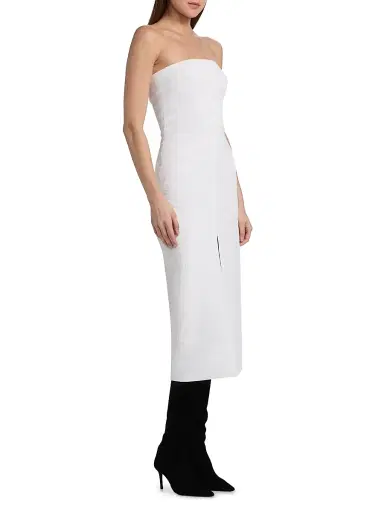 Brandon Maxwell Women's The Ames Strapless Midi-Dress - White - Size 6 | Thumbnail 4 Brandon Maxwell Women's The Ames Strapless Midi-Dress - White - Size 6 | Thumbnail 4