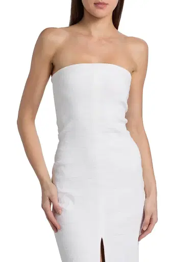 Brandon Maxwell Women's The Ames Strapless Midi-Dress - White - Size 6 | Thumbnail 6 Brandon Maxwell Women's The Ames Strapless Midi-Dress - White - Size 6 | Thumbnail 6