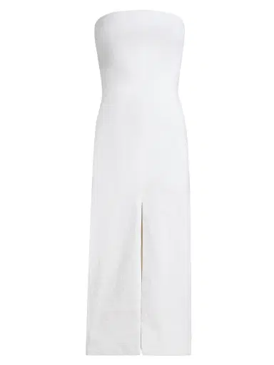 Brandon Maxwell Women's The Ames Strapless Midi-Dress - White - Size 6 | Thumbnail 1 Brandon Maxwell Women's The Ames Strapless Midi-Dress - White - Size 6 | Thumbnail 1