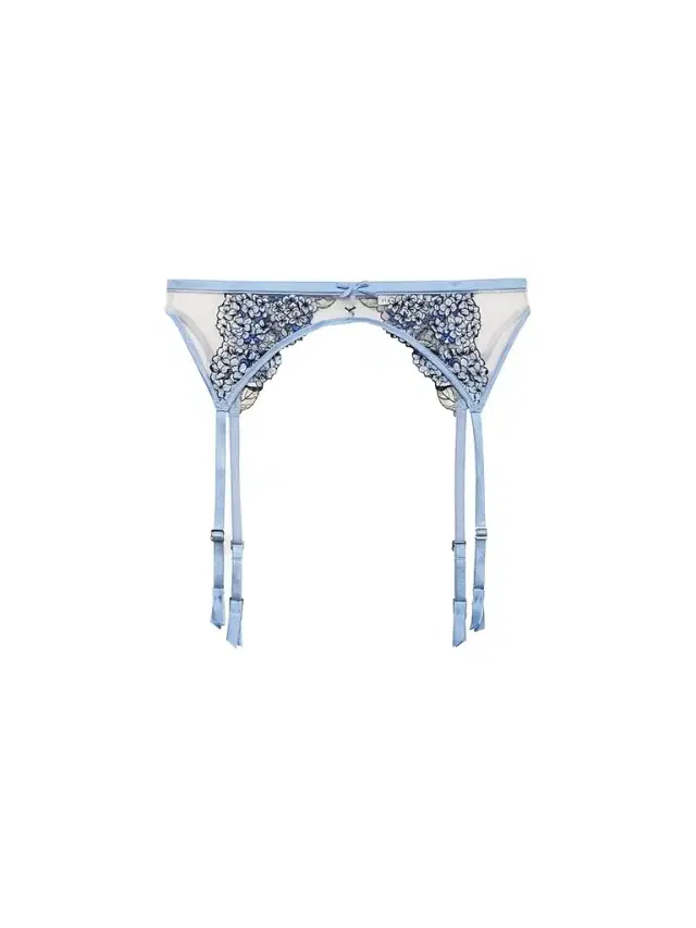 Fleur du Mal Women's Hydrangea Embroidery Garter Belt - Petal Blue