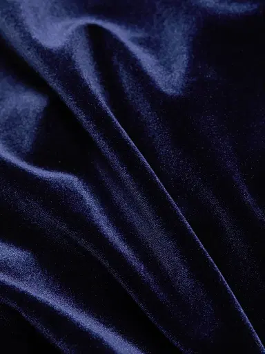 PAMELLA ROLAND Women's Velvet One-Shoulder Cut-Out Gown - Navy - Size 10 | Thumbnail 7