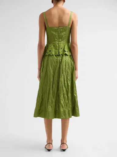 Jason Wu Collection Women's Floral Embroidered Peplum Midi Dress - Peashoot - Size 14 | Thumbnail 3