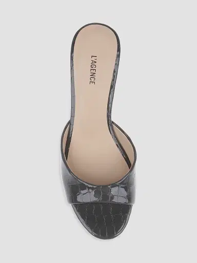 L'Agence Women's Arleen II 55MM Croc-Embossed Patent Leather Mules | Thumbnail 4 L'Agence Women's Arleen II 55MM Croc-Embossed Patent Leather Mules | Thumbnail 4