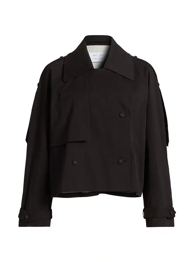 Proenza Schouler White Label Women's Yasmin Cotton Cropped Trench Coat - Black