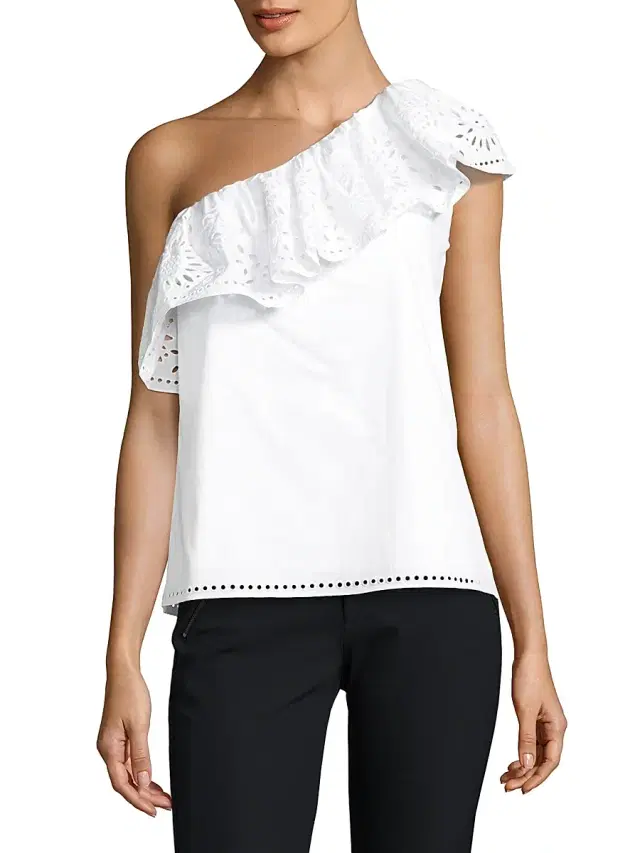 Parker Women's Maple One-Shoulder Cotton Top - White