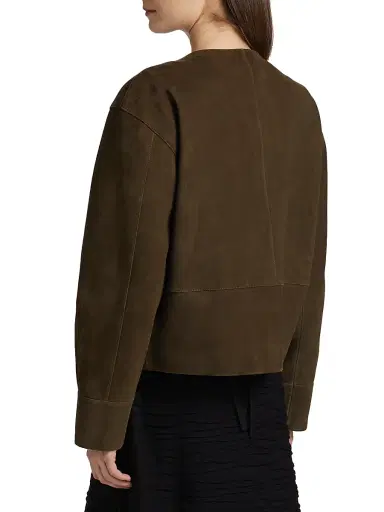 Proenza Schouler White Label Women's Robin Suede Jacket - Wood | Thumbnail 5 Proenza Schouler White Label Women's Robin Suede Jacket - Wood | Thumbnail 5