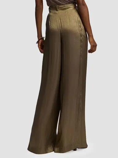 Ralph Lauren Collection Women's Greer Lamé Pleated Pants - Antique Brass - Size 8 | Thumbnail 4 Ralph Lauren Collection Women's Greer Lamé Pleated Pants - Antique Brass - Size 8 | Thumbnail 4