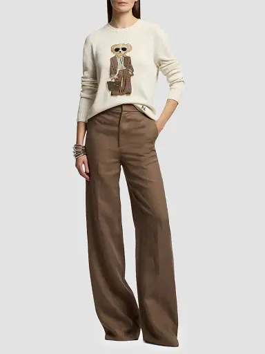 Ralph Lauren Collection Women's Summer Polo Bear Silk Crewneck Sweater | Thumbnail 2