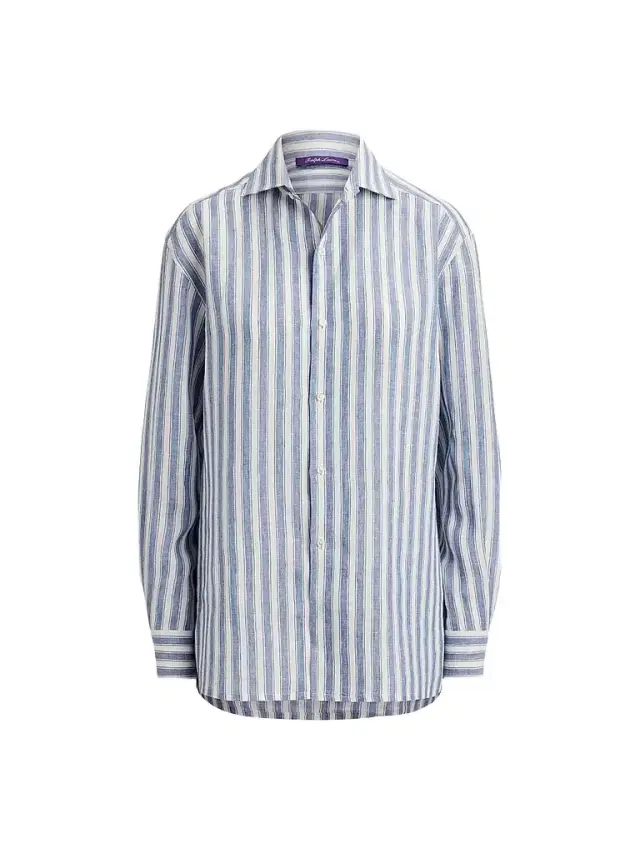 Ralph Lauren Collection Women's Capri Relaxed-Fit Striped Linen Shirt - Chambray Blue Cream