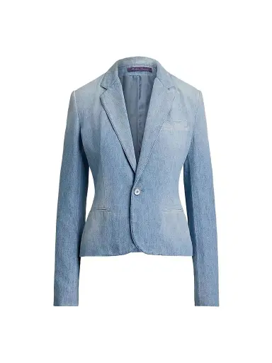 Ralph Lauren Collection Women's Lochlan Cotton Denim Blazer | Thumbnail 1 Ralph Lauren Collection Women's Lochlan Cotton Denim Blazer | Thumbnail 1