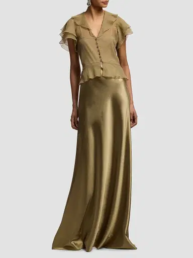 Ralph Lauren Collection Women's Kristina Crinkle Chiffon Blouse | Thumbnail 2 Ralph Lauren Collection Women's Kristina Crinkle Chiffon Blouse | Thumbnail 2